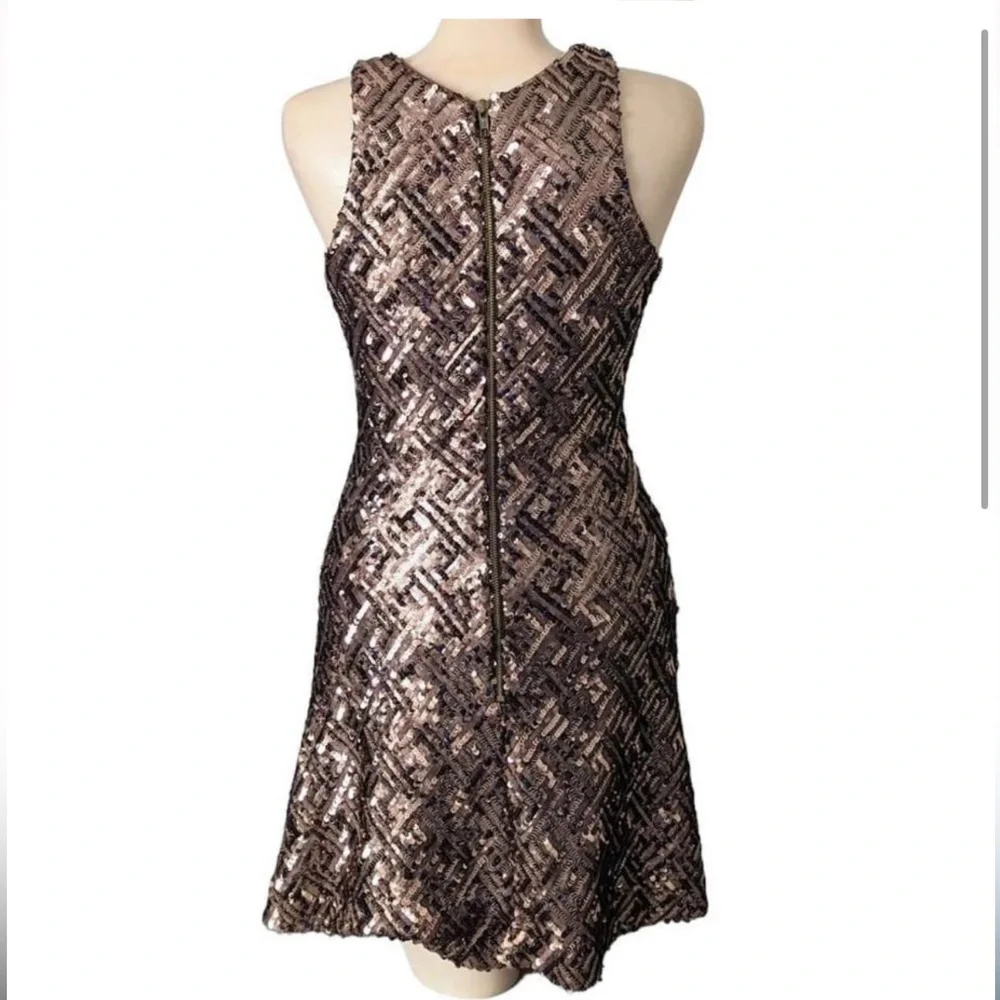 Dress the Population Mia Bronze Sequin Mini Dress Sz S - Picture 10 of 11